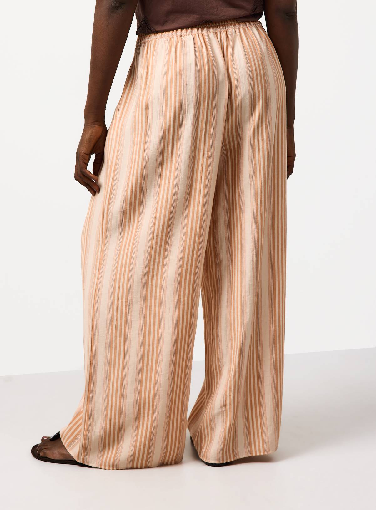Light Orange Stripe Wide Leg Trousers 12 - Image 4
